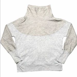 XS Prana Gray and Tan Turtleneck Sweater